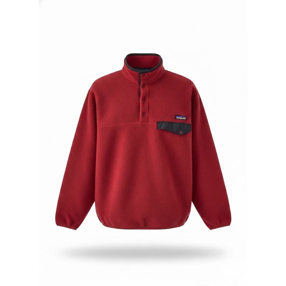 VTG Y2K Patagonia Synchilla Snap-T Pullover Red Black Fleece Men’s Small 90s S